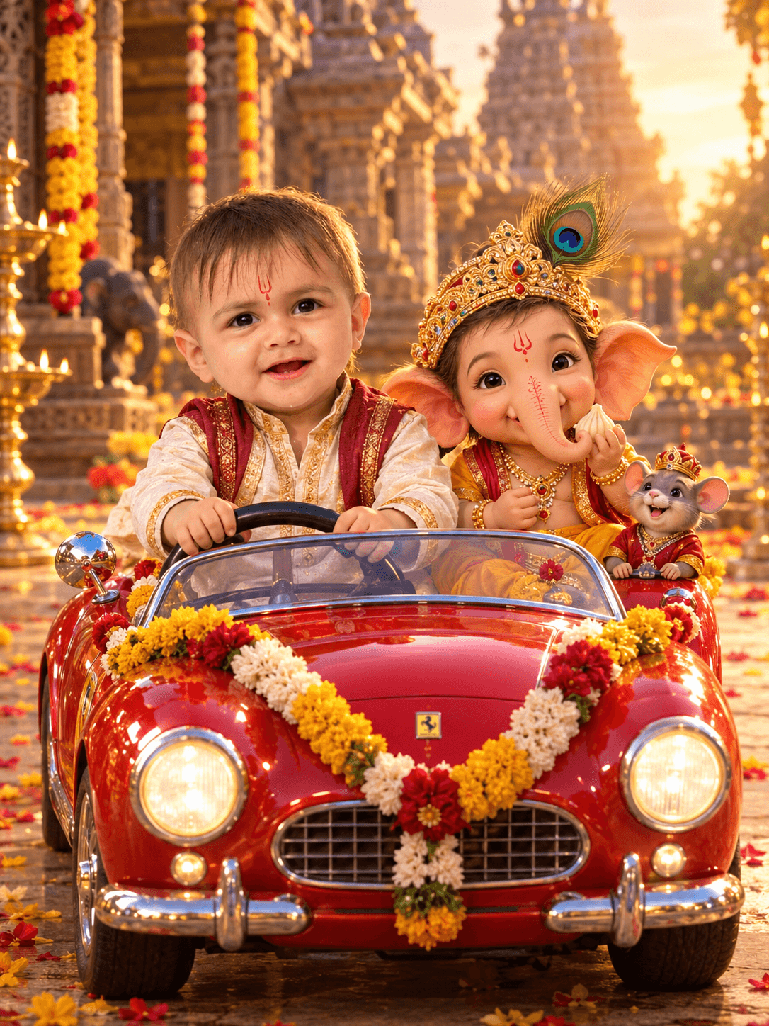 kids with bal ganesha - AI Prompt Idea